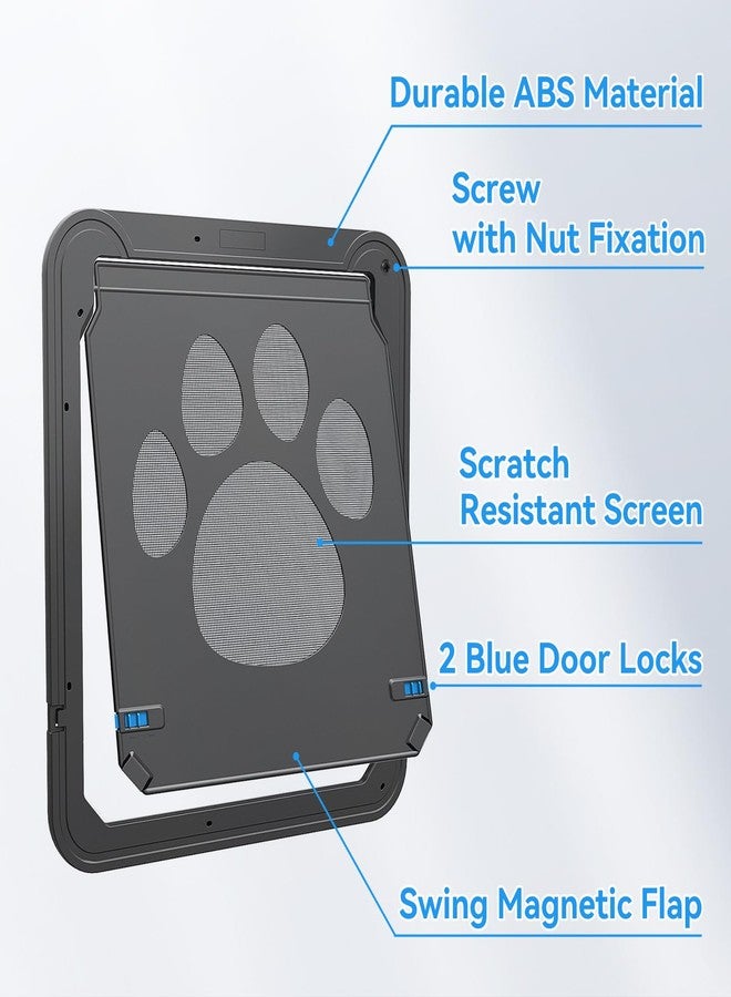 NAMSAN Dog Screen Door, Flap Opening 12 x 14 inches, Dog Door for Screen Door, Magnetic Self-Closing Large Pet Door for Sliding Door, Screen Door with Doggie Door Built in, Lockable, Black - Image 4